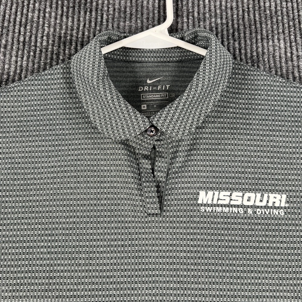 Missouri Tigers Mizzou Womens Shirt Polo Medium‎ Gray Short Sleeve Swim & Dive